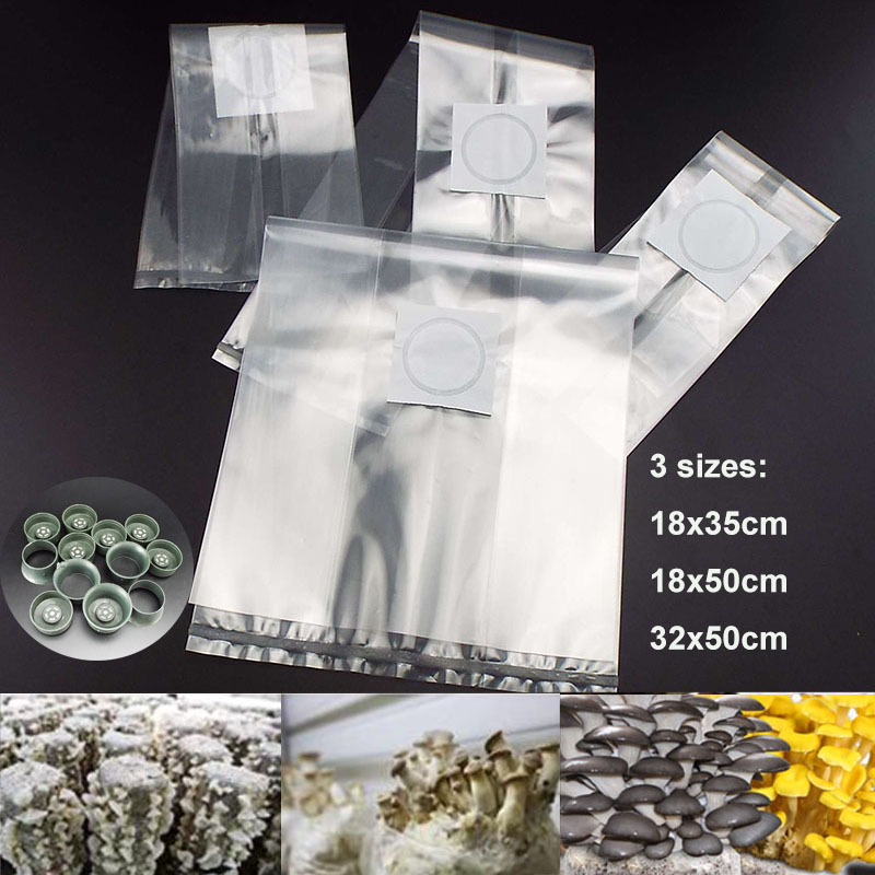Mushroom Spawn Bag - 10x18x35 سنتيمتر 50 سنتيمتر الفطر تفرخ