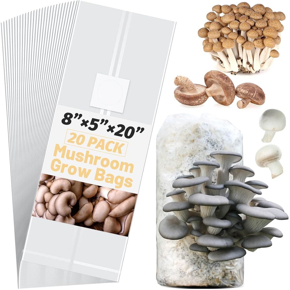 Mushroom Spawn Bag - أكياس زراعة الفطر، 20 قطعة كبيرة