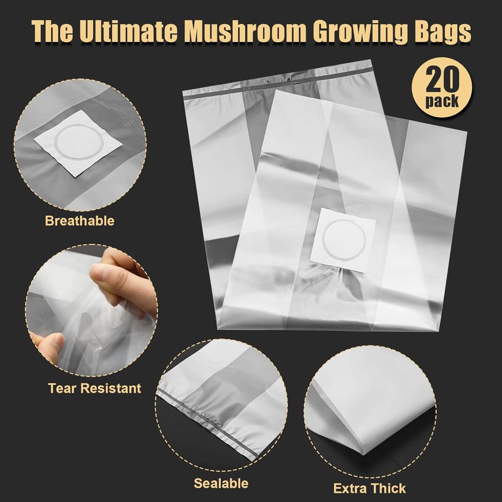أكياس زراعة الفطر، 20 قطعة كبي - مراجعة Mushroom Spawn Bag وسعره